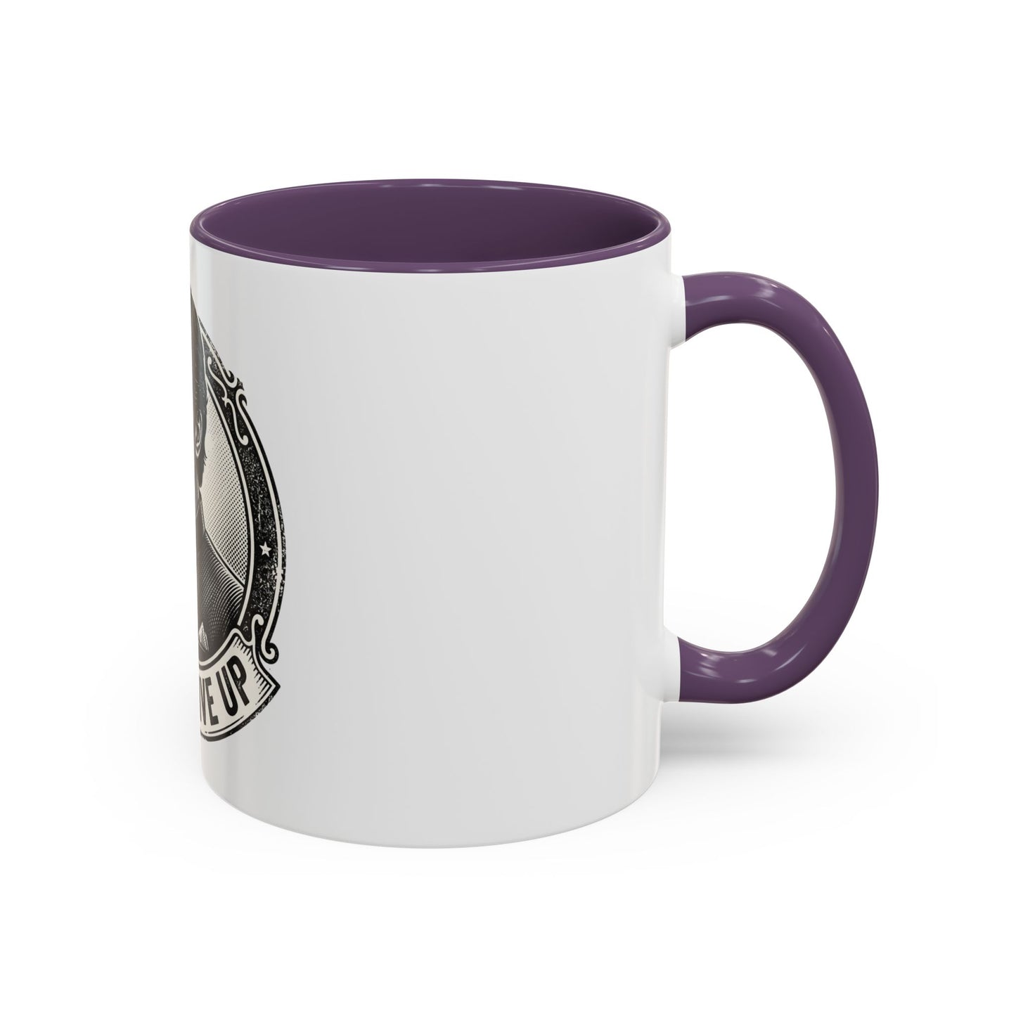 Never Give Up Accent Coffee Mug – Inspirational Portrait Ceramic Mug