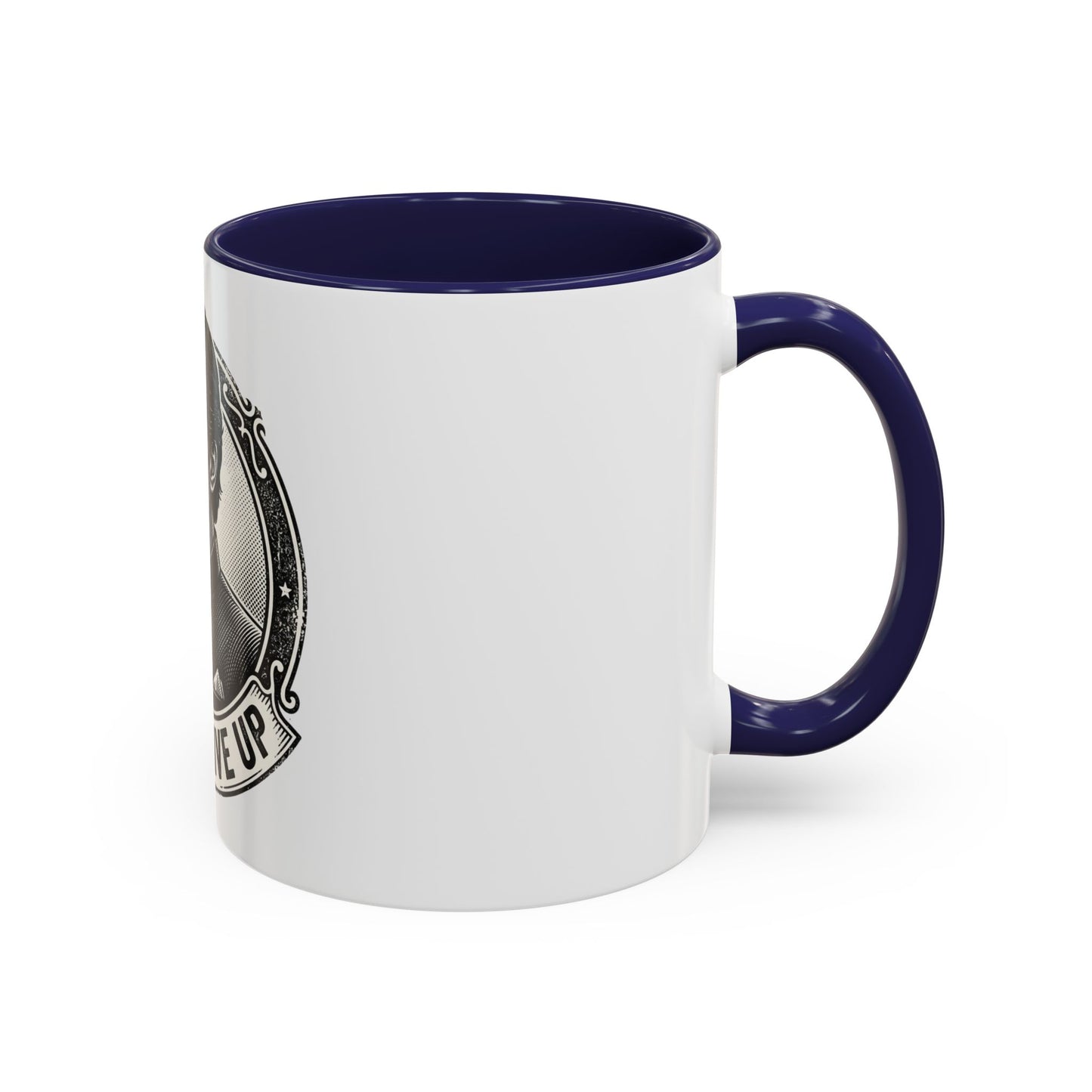 Never Give Up Accent Coffee Mug – Inspirational Portrait Ceramic Mug