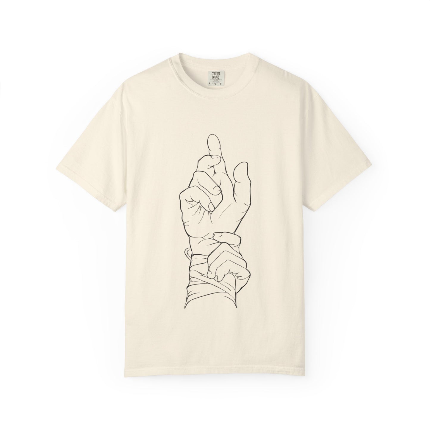Ghadeer T-Shirt — Minimal Line Art Wrist & Hand Tee