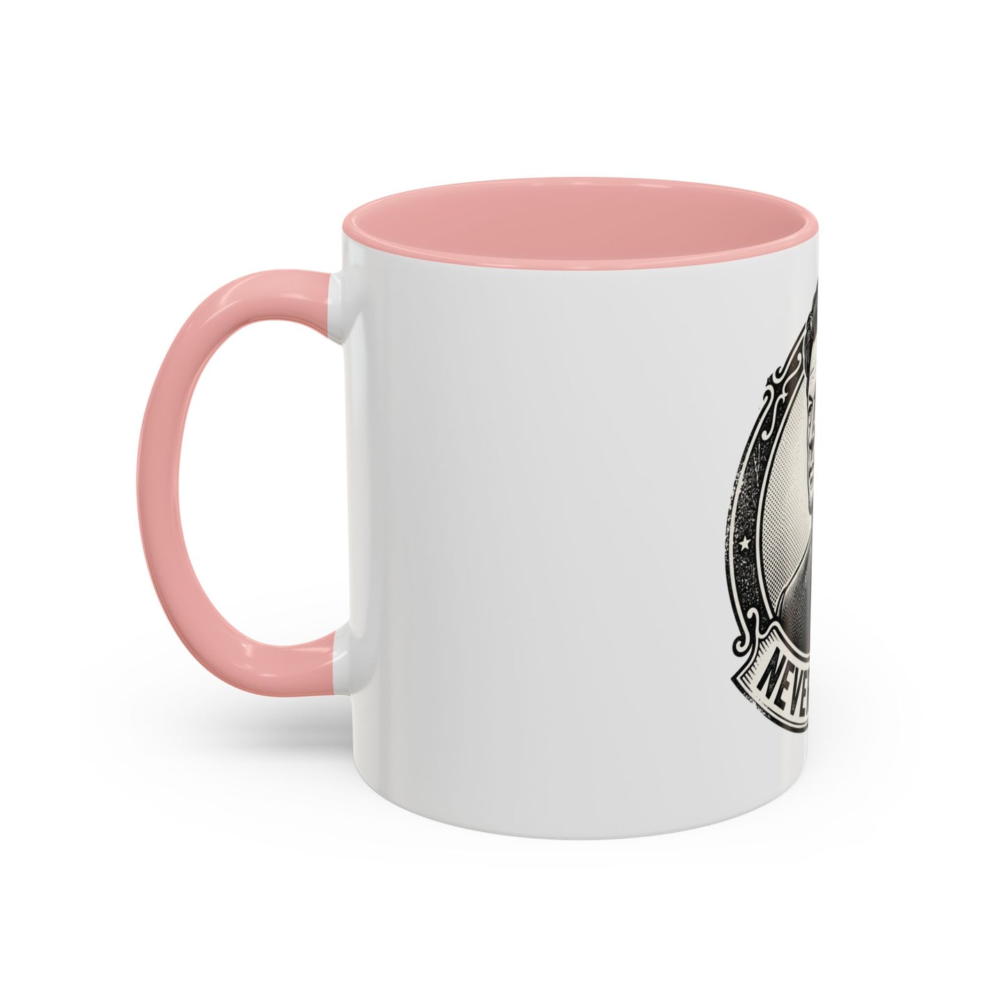 Never Give Up Accent Coffee Mug – Inspirational Portrait Ceramic Mug