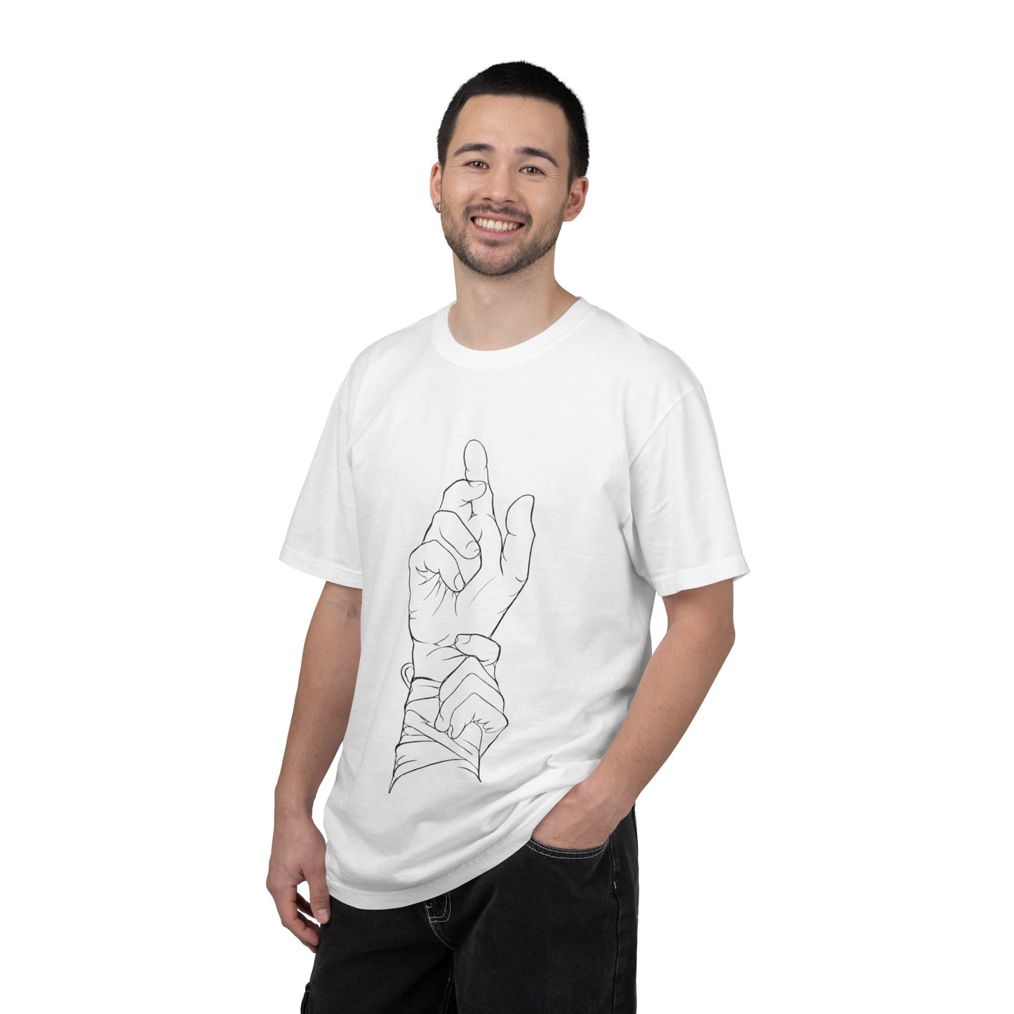 Ghadeer T-Shirt — Minimal Line Art Wrist & Hand Tee