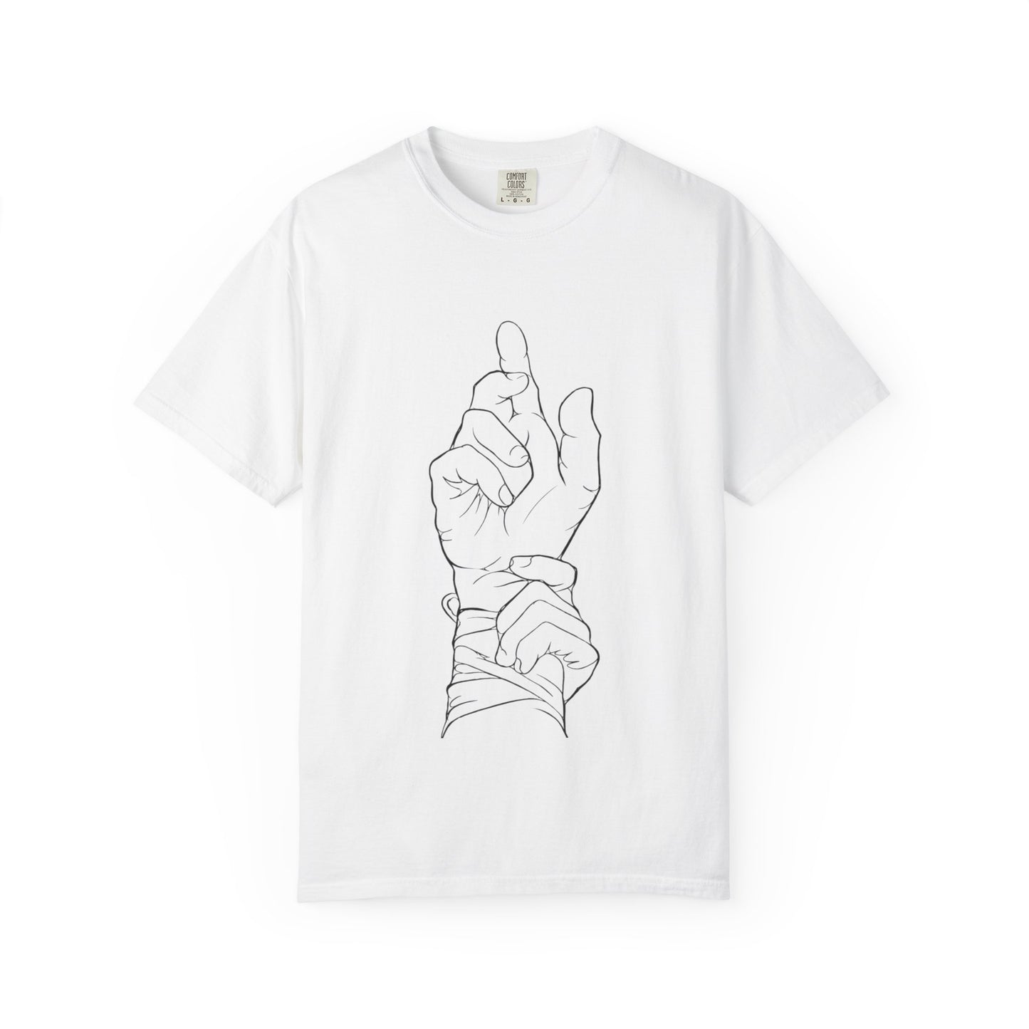 Ghadeer T-Shirt — Minimal Line Art Wrist & Hand Tee