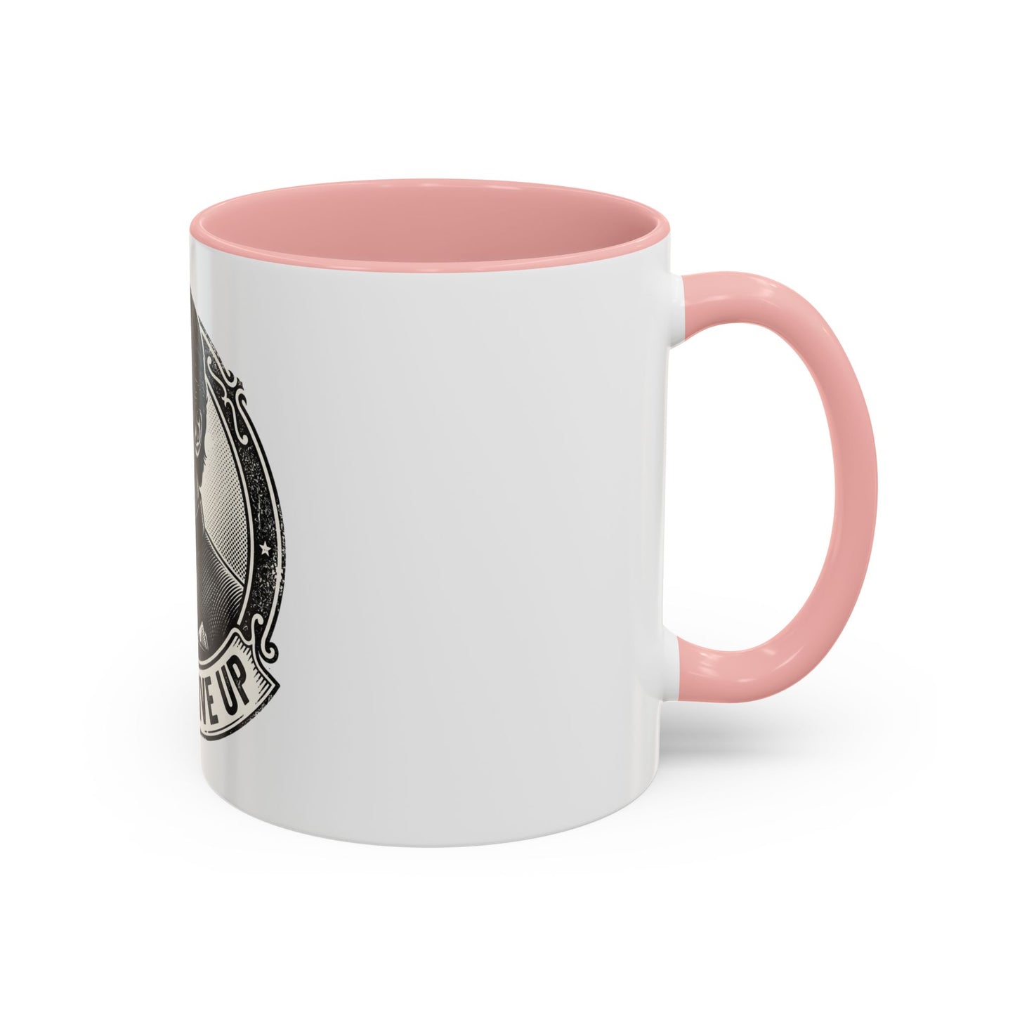 Never Give Up Accent Coffee Mug – Inspirational Portrait Ceramic Mug