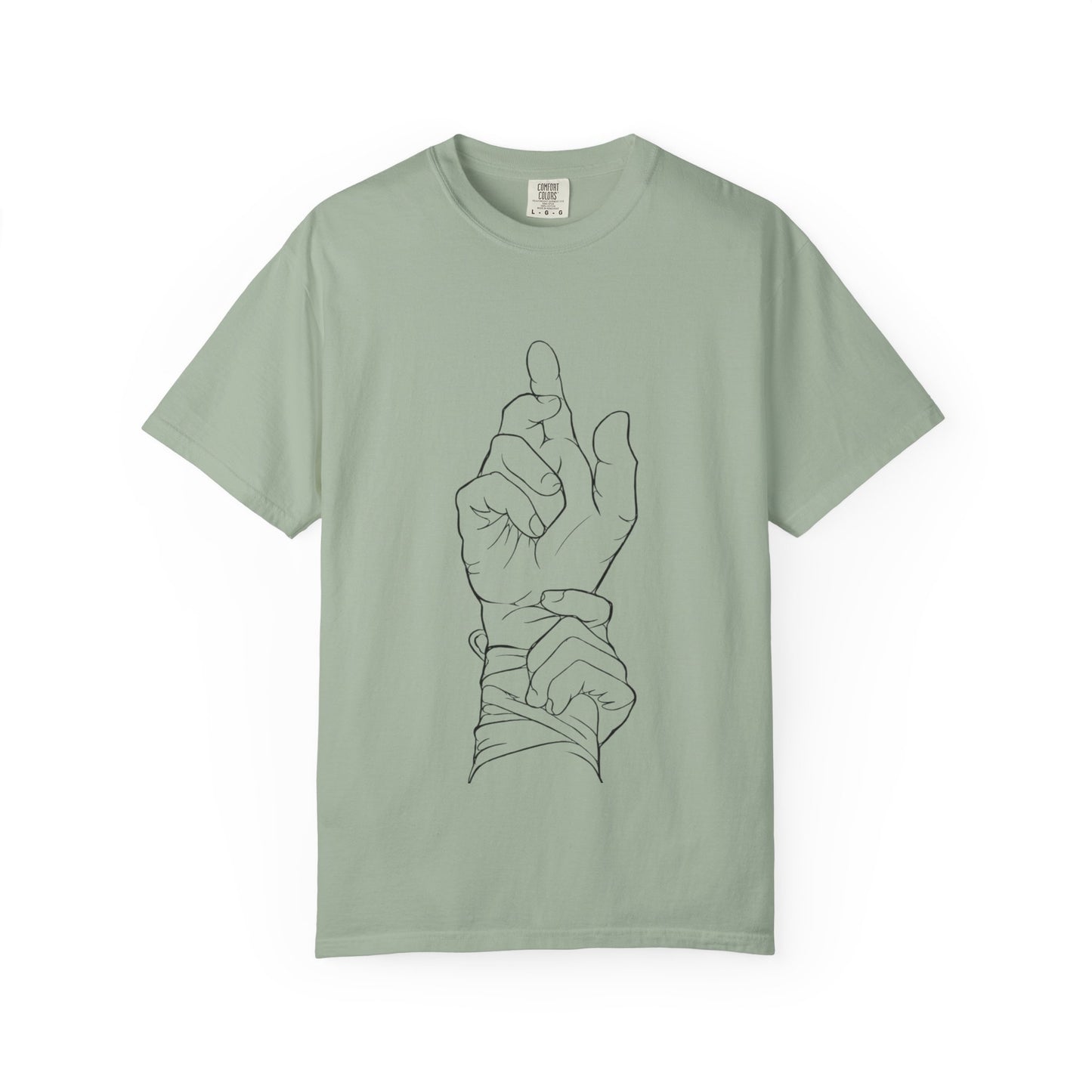 Ghadeer T-Shirt — Minimal Line Art Wrist & Hand Tee