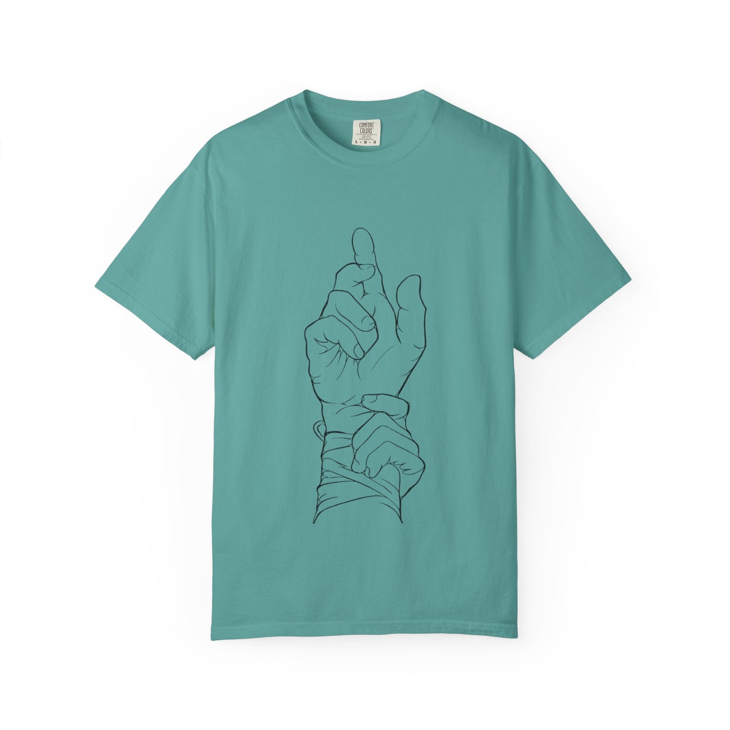 Ghadeer T-Shirt — Minimal Line Art Wrist & Hand Tee