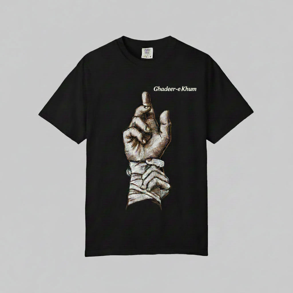 Ghadeer T-Shirt — Minimal Line Art Wrist & Hand Tee
